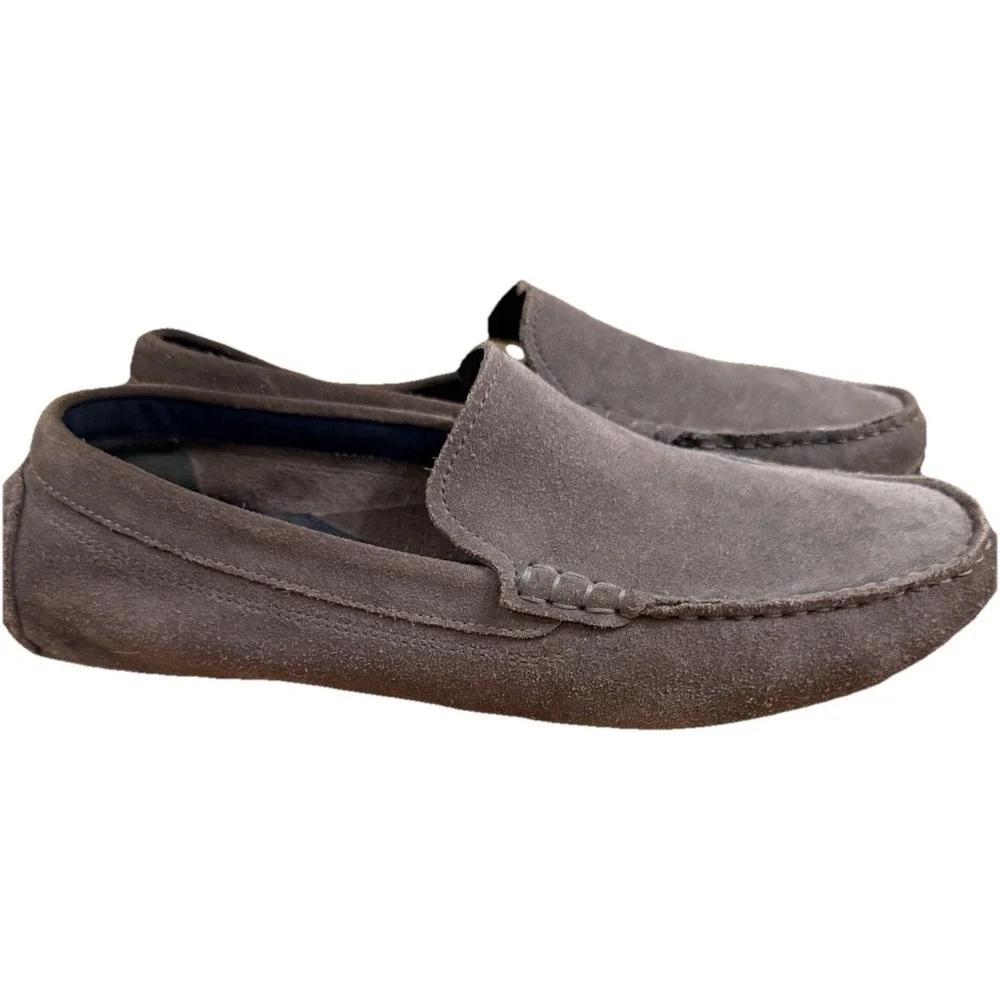 Cole Haan‎ Shoes Grand OS Loafer Driving Moccasins Natural Suede Sz 11.5 M Grey